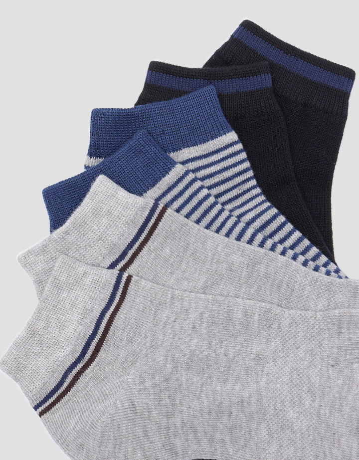 Cole 3pack Ankle Combo Strip Kaos Kaki Pria