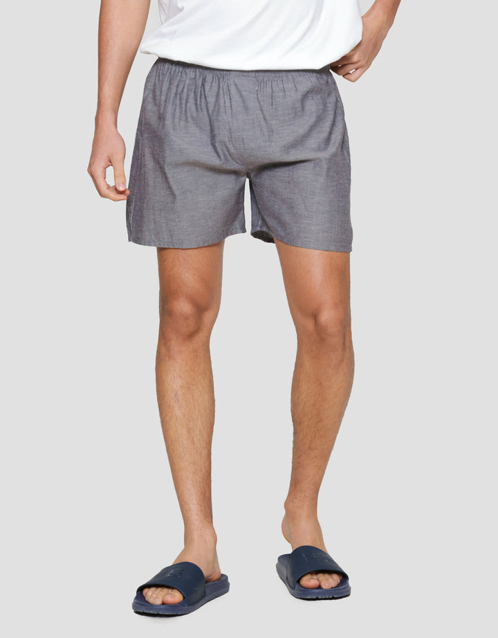 Cole Filafil BlackTextured Celana Boxer Pria