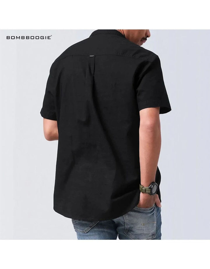 Bombboogie Kemeja Koko Polos Pria