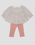 Little M Bunny Flower Baju Set Anak Perempuan