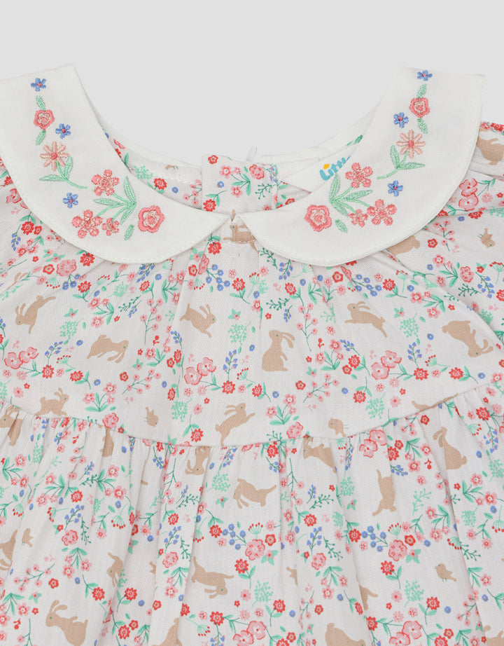 Little M Bunny Flower Baju Set Anak Perempuan