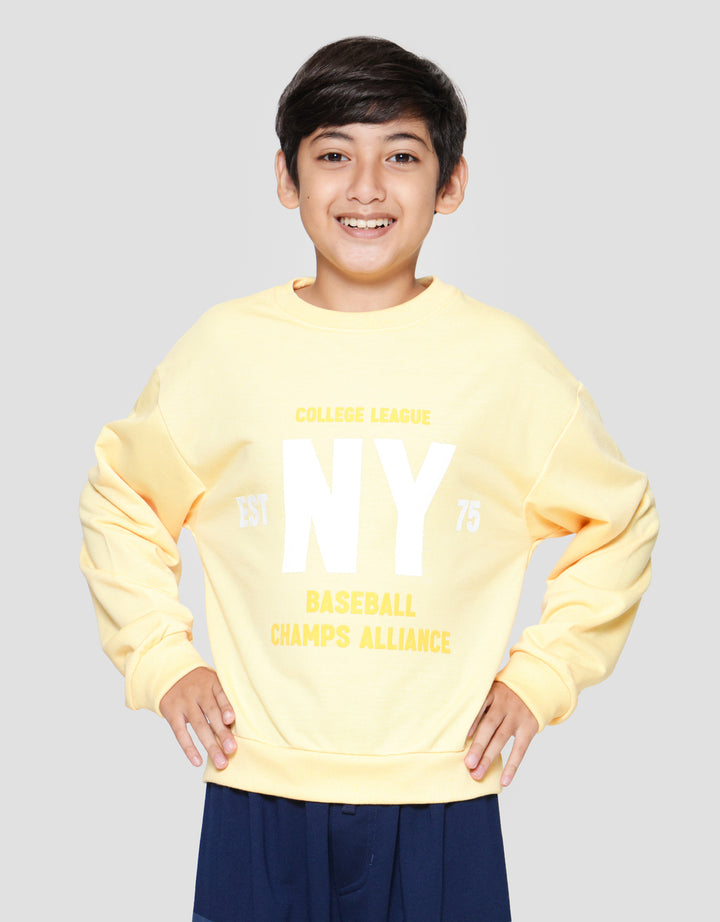 Nevada Knit Relaxed Fit Print Ny Sweater Anak Laki-laki