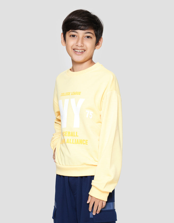 Nevada Knit Relaxed Fit Print Ny Sweater Anak Laki-laki