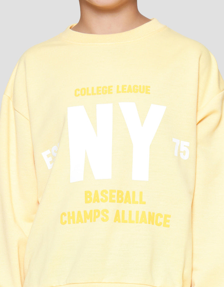 Nevada Knit Relaxed Fit Print Ny Sweater Anak Laki-laki