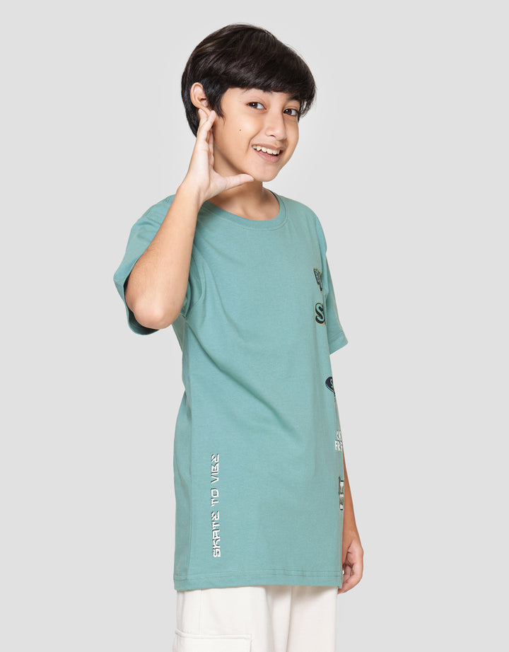 Nevada Print Patch Skate Kaos Anak Laki-laki