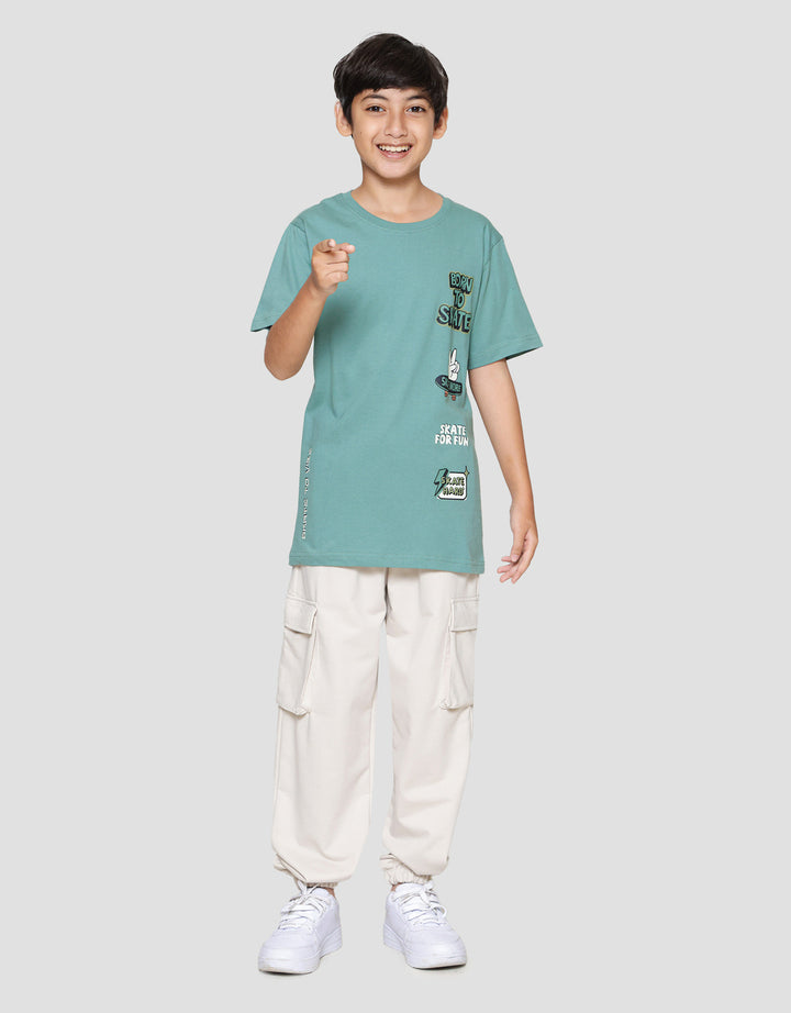 Nevada Print Patch Skate Kaos Anak Laki-laki