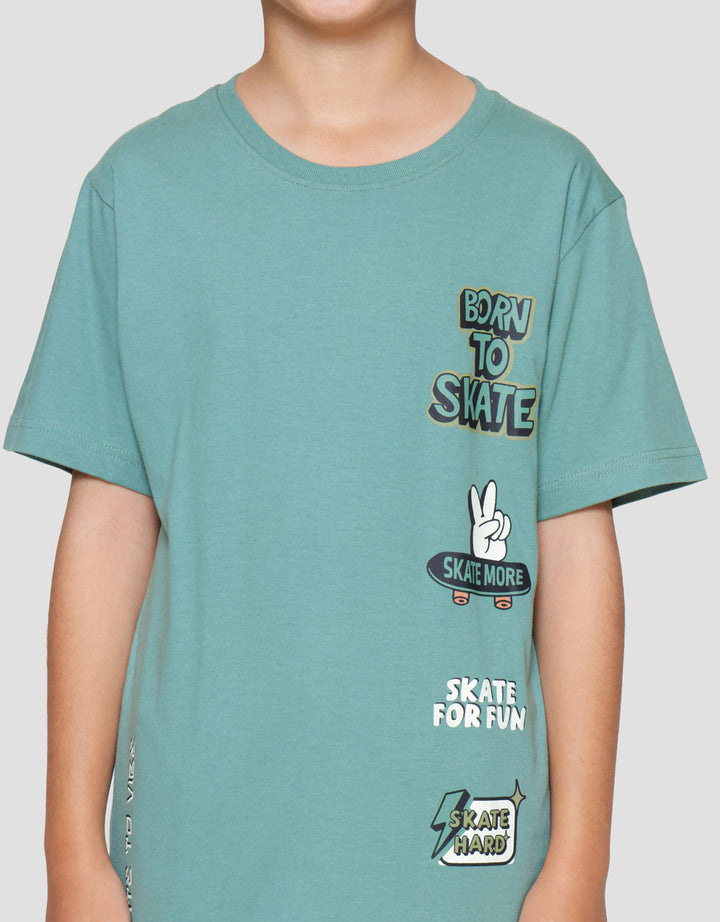 Nevada Print Patch Skate Kaos Anak Laki-laki