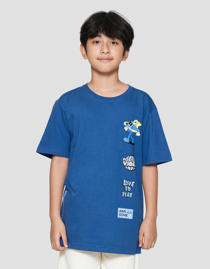 Nevada Print Patch Awesome Kaos Anak Laki-laki