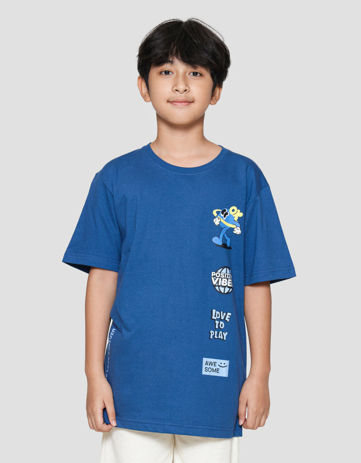 Nevada Print Patch Awesome Kaos Anak Laki-laki