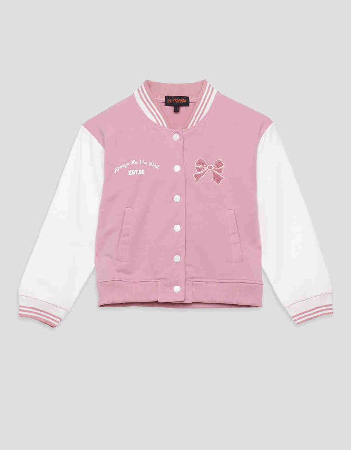 Nevada Varsity Ribbon Jaket Anak Perempuan