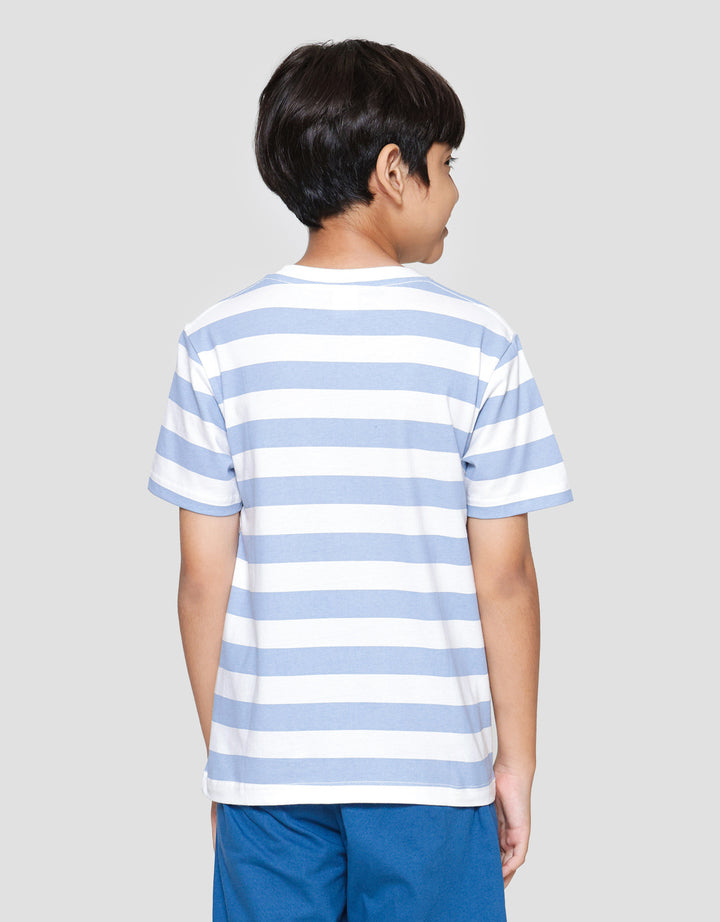 Marvel Stripe Logo Captain America Patch Kaos Anak Laki-Laki