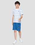 Marvel Stripe Logo Captain America Patch Kaos Anak Laki-Laki