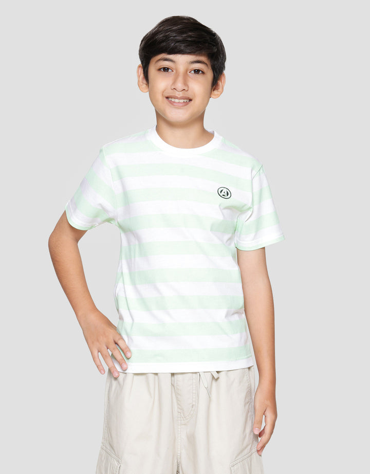 Marvel Avenger Stripe Logo Patch Kaos Lengan Pendek Anak Laki-laki