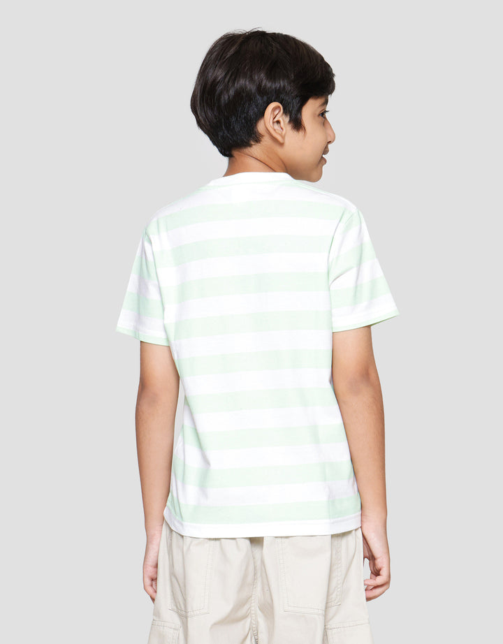 Marvel Avenger Stripe Logo Patch Kaos Lengan Pendek Anak Laki-laki