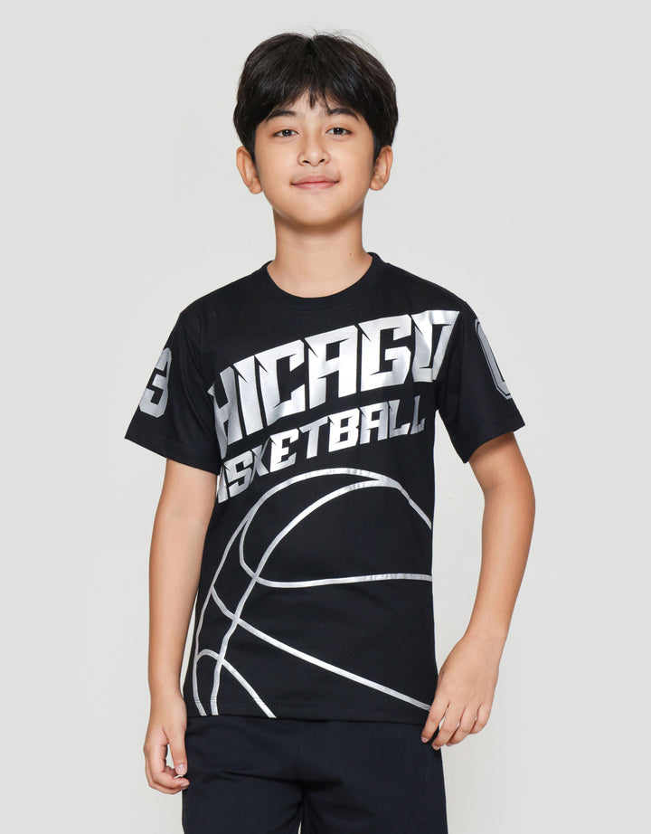 Nevada Chicago Ball Print Kaos Anak Laki-laki
