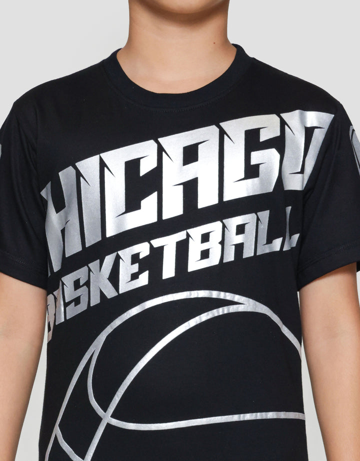 Nevada Chicago Ball Print Kaos Anak Laki-laki