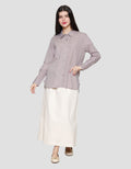 Connexion Basic Print Stripe Kemeja Lengan Wanita