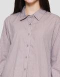 Connexion Basic Print Stripe Kemeja Lengan Wanita