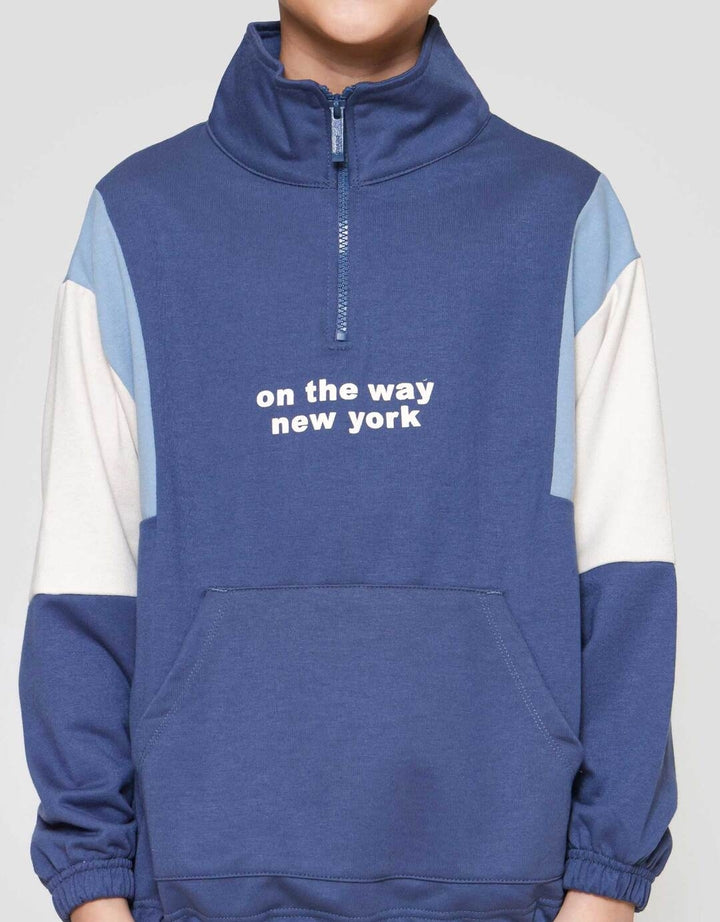 Nevada Half Zipper And Stopper Sweater Anak Laki-laki