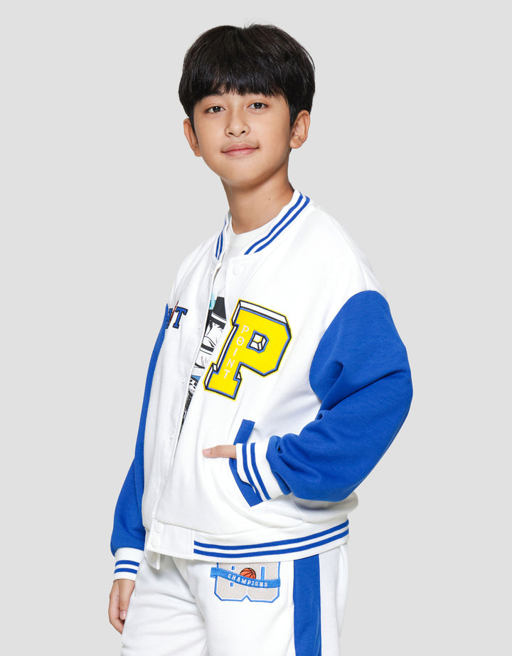 Nevada Knit Bomber Varsity With Chenille Letter Jaket Anak Laki-laki