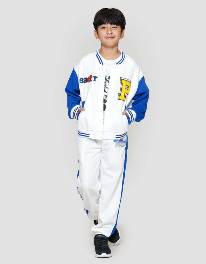 Nevada Knit Bomber Varsity With Chenille Letter Jaket Anak Laki-laki