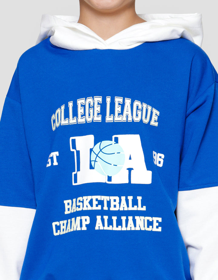 Nevada Knit Hoodie Print La Sweater Anak Laki-laki