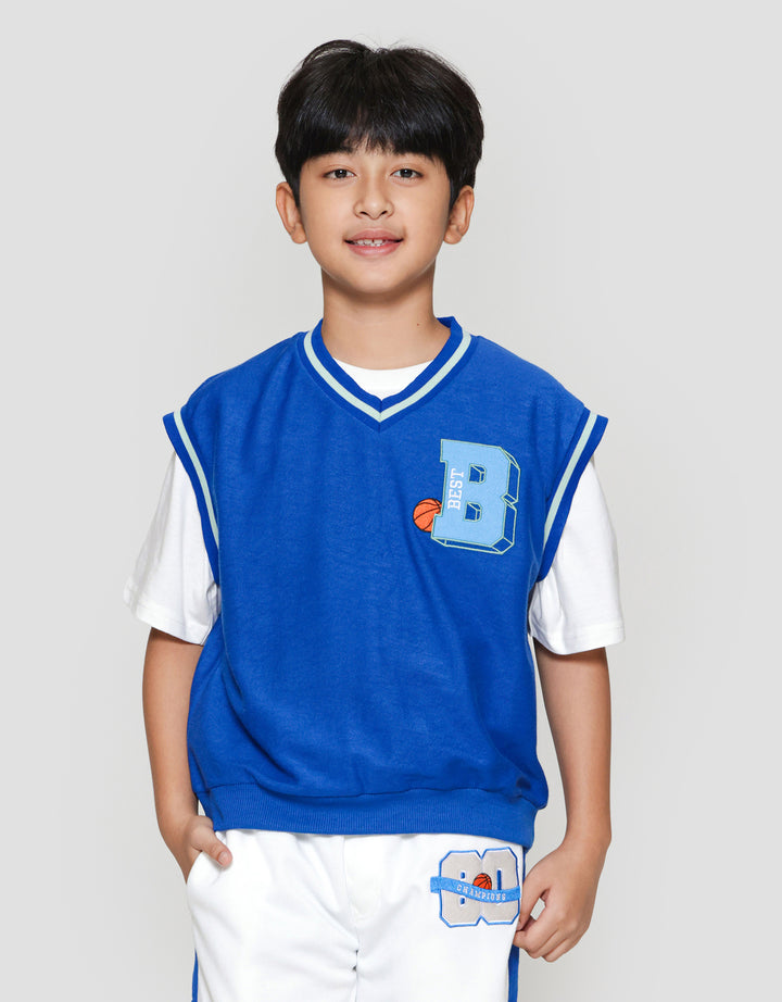 Nevada Knit Sleeveless V Neck With Patch Vest Anak Laki-laki
