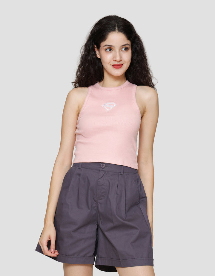 Nevada Rib Print Embro Superman Kaos Tanktop Wanita