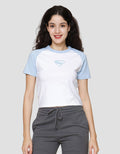 Nevada Raglan Print Superman Kaos Lengan Pendek Wanita