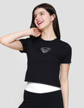 Nevada Spandex Print Studs Superman Kaos Wanita