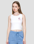 Disney Rib Print Stitch Angel Kaos Tanktop Wanita