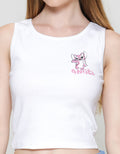 Disney Rib Print Stitch Angel Kaos Tanktop Wanita