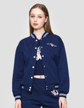 Disney Varsity Print Stitch Angel Jaket Wanita