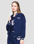 Disney Varsity Print Stitch Angel Jaket Wanita