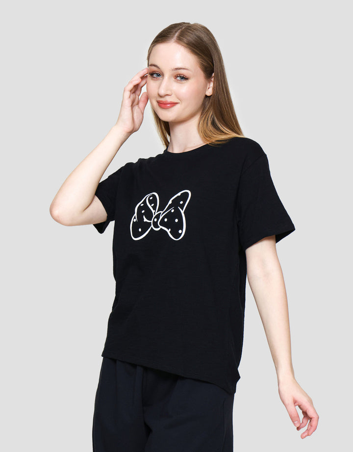 Connexion Print Pita Minnie Kaos Lengan Pendek Wanita