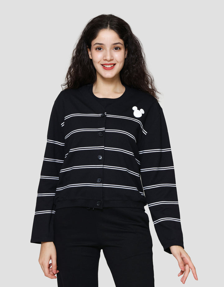 Connexion Garis Mickey Cardigan Wanita