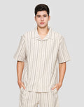 Nevada Print Stripe Vertical Kemeja Lengan Pendek Pria
