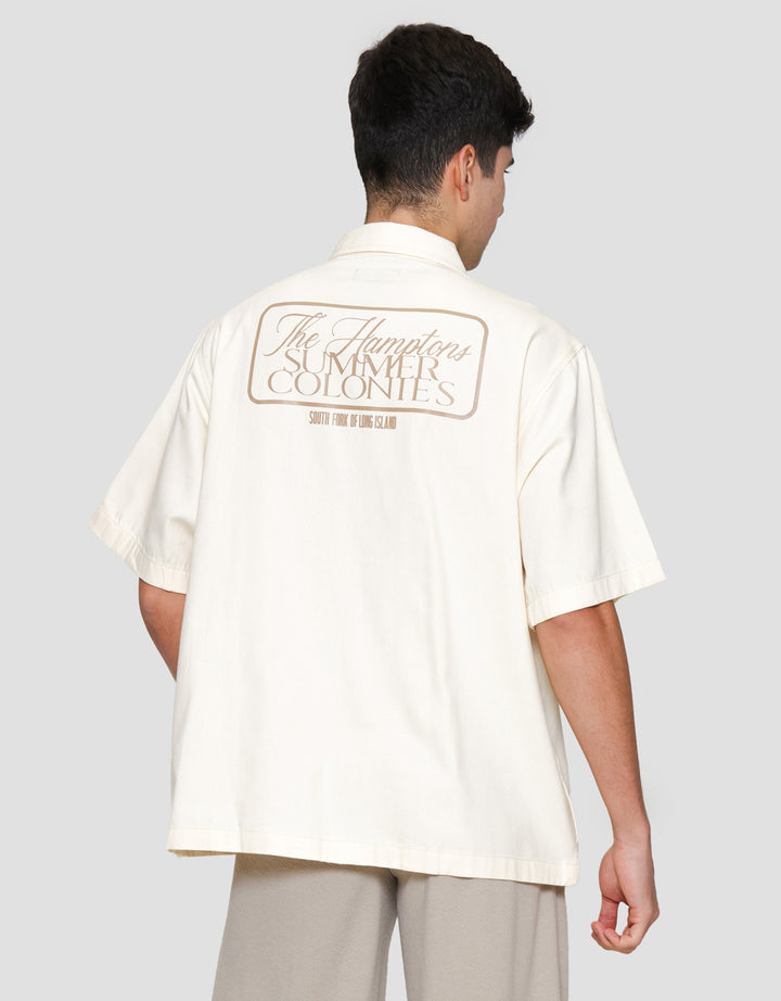 Nevada Print & Bordir With Zipper Kemeja Pria