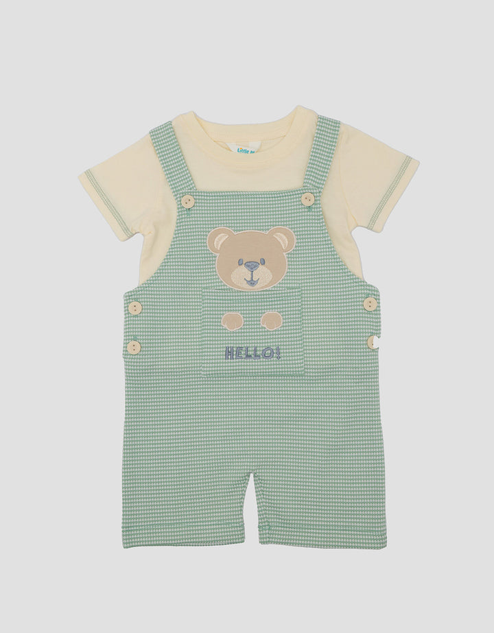 Little M Overall Corak Tawon Bear Jumpusit Bayi