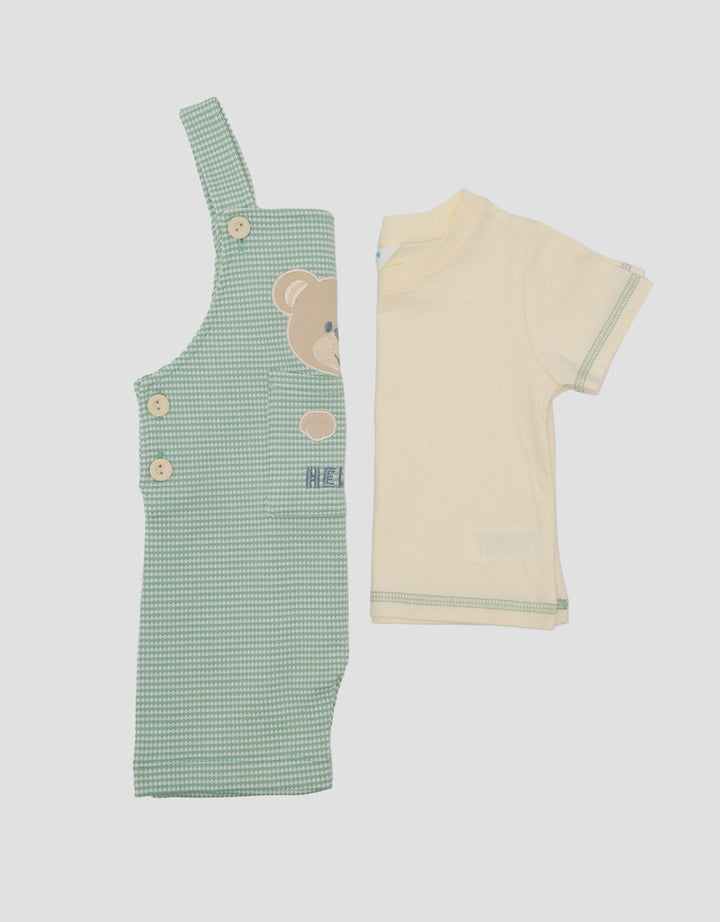 Little M Overall Corak Tawon Bear Jumpusit Bayi