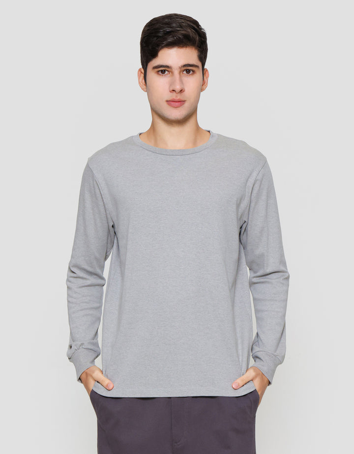 Suko Round Neck Soft Touch Kerah Bulat Kaos Lengan Panjang Pria