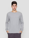 Suko Round Neck Soft Touch Round Collar Men's Long Sleeve T-Shirt