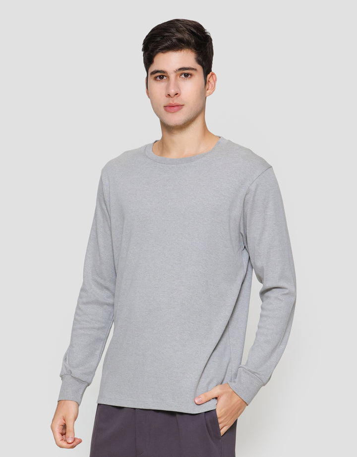 Suko Round Neck Soft Touch Kerah Bulat Kaos Lengan Panjang Pria