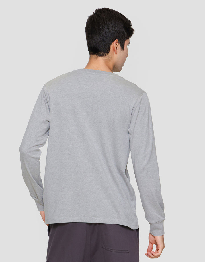 Suko Round Neck Soft Touch Kerah Bulat Kaos Lengan Panjang Pria
