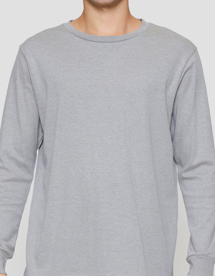 Suko Round Neck Soft Touch Kerah Bulat Kaos Lengan Panjang Pria