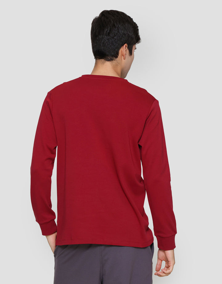 Suko Round Neck Soft Touch Kerah Bulat Kaos Lengan Panjang Pria
