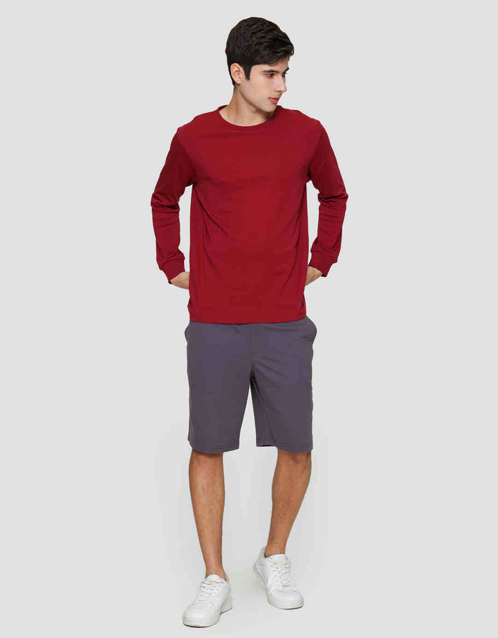 Suko Round Neck Soft Touch Round Collar Men's Long Sleeve T-Shirt