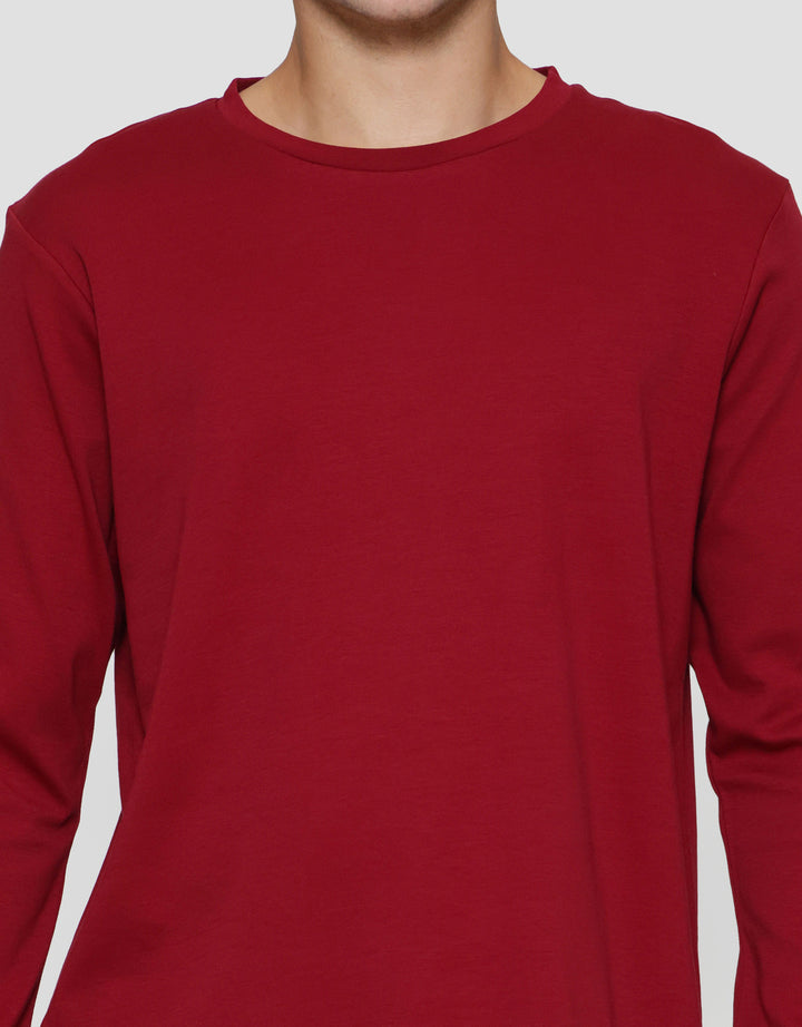 Suko Round Neck Soft Touch Kerah Bulat Lengan Panjang Kaos Pria