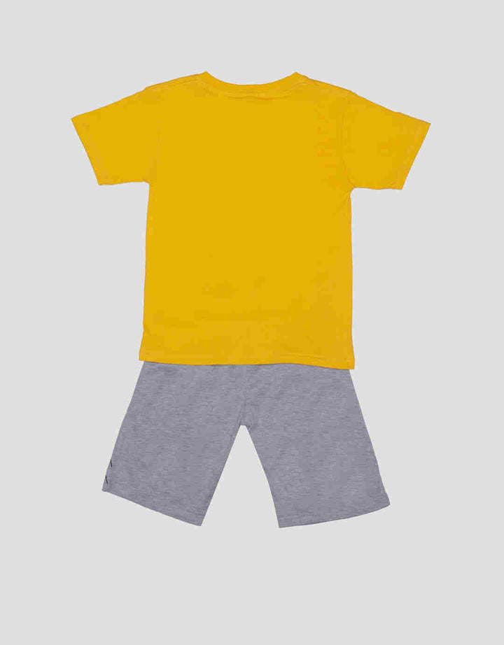 Little M Giraffe Bordir Baju Set Anak Laki-Laki