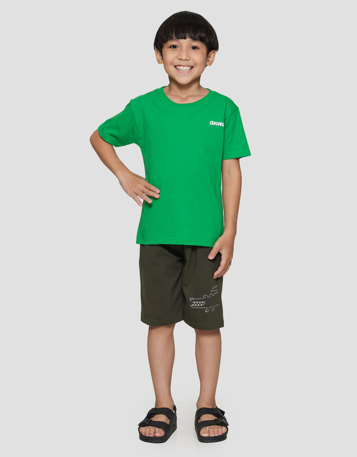 Little M Crocodile Bordir Baju Set Anak Laki-Laki